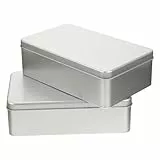 HEMOTON Keksdosen aus Metall, rechteckig, Set mit 2 Aufbewahrungsboxen aus robustem Netz, für Snacks, Küche und Organisation, tragbare Größe, 7,09 x 4,33 x 2,17 Zoll