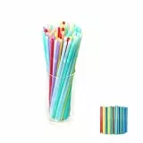 100 Stück Party Strohhalme,Wiederverwendbare für Cocktail,Saft, Geburtstag,Hochzeit,（strohhalme 23 cm lang）