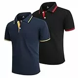 LLdress Herren Kurzarm Poloshirt Atmungsaktiv Schnelltrocknend Tshirt Freizeit Sport Sommer Poloshirts Männer Knopfleiste Polohemd 2-teiliges Set