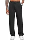 Runcati Herren Chino Hose Lockere Freizeithose Elegante Anzughose Stilvolle Stoffhose Männer Hosen für Business, Schwarz M