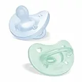 Chicco PhysioForma Silikon-Schnuller 2-6 Monate, 2 Stück, Schnuller-Set 2-6 Monate, unterstützt die physiologische Atmung und fördert die richtige Entwicklung des Mundes, hellblau