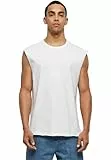 Urban Classics Herren Open Edge Sleeveless Tee – Locker geschnittenes Muskelshirt aus 100% Baumwolle, ärmellos, Sommer Tank Top für Sport & Freizeit,Weiß,L