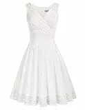 GRACE KARIN Retro Kleid a Linie v Ausschnitt Kleid Damen 50s Kleid a Linie trägerkleider Fashion Kleid CL645-2 S