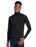 LAPASA Herren Rollkragen Thermounterhemd, Innenfleece Thermounterwäsche langärmliges Thermo-Shirt Funktionsunterwäsche Oberteil (M122), Schwarz (Warm), M