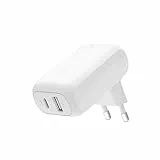 Belkin BoostCharge 42-W-USB-Ladegerät mit 2 Anschlüssen, USB-C- + USB-A-Charger; Schnellladen für iPhone 16, 16 Plus, 16 Pro, 16 Pro Max, 15, 14, 13, Galaxy S24, S23, Plus, Ultra, iPad, AirPods – Weiß