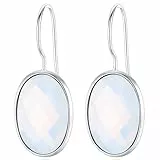 Klassische Wasser Tropfen Himmel Blau Achat Ohrringe Solide MetJakt 925 Sterling Silber Ohrring für Dame Hochzeitsparty Edlen Schmuck (Mondstein)