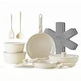 Redchef Topfsets Pfannenset 16-Teilig Antihaft-Keramik-Kochgeschirr-Set mit Abnehmbaren Griffen, Pfanne 20/26cm, Tiefe Bratpfanne 26cm, Topf 18/20cm, Stapelbar Topfset Für alle Herdarten, Ofenfest