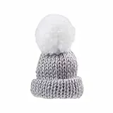 CREATIV DISCOUNT Miniatur-Strick-Mütze, Größe ca. 7 cm, hellgrau