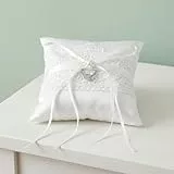 Nogeqi Ringkissen Hochzeit,Spitze Ringkissen mit Bowknot Satinband, Ringkissens Hochzeit Standesamt für Verlobung Oder Eheringe Party, Hochzeitszeremonie, Antrag
