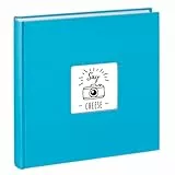 Hama Fotoalbum Jumbo 30x30 cm (Fotobuch mit 100 weißen Seiten, Album für 400 Fotos zum Selbstgestalten und Einkleben) hellblau