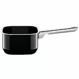 Silit Quadro Black Stielkasserolle 16cm ohne Deckel, Kochtopf klein 2l, Milchtopf Induktion, Silargan Funktionskeramik, stapelbar, schwarz