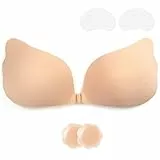 Klebe BH Push up Ohne Träger Unsichtbarer Trägerloser BH zum Kleben Sticky Bra Rückenfreier Klebe-BHS Trägerlos Klebebh Damen Klebepads Große Brust Kleine Brüste für Rückenfreies Kleid und Brautkleid