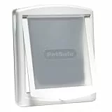PetSafe - Original Haustiertür mit 2 Verschlussoptionen, Schnelle Installation, Einfache Anpassung, Katzenklappe für Alle Haustiere - Weiß, Groß