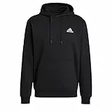 adidas Herren Essentials Fleece Hoodie, Black / White, L