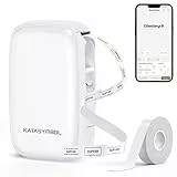 SUPVAN E16 Bluetooth ladbares Etikettiergerät mit 1 Rolle 15 mm x 6 m langlebig Etikett (Automatische Größenerkennung) für das Home-School-Büro, weiß