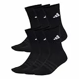 adidas Unisex CUSHIONED CREW SOCKS 6 PAIR PACK, black/black/white, 42-45