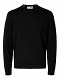 SELECTED HOMME Male Pullover mit Rundhalsausschnitt 100% Merinowoll