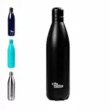 Otto Koning Trinkflasche Edelstahl 1 Liter – Vakuumisolierte Wasserflasche Thermo Auslaufsicher – Doppelwandige Sportflasche Metall für Büro Outdoor Reise – BPA-frei Robust