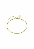 Purelei® Flare Fußkettchen – Viereckige Snake-Chain – Edelstahl vergoldet – Verstellbar 21–25 cm – Statement Fußschmuck für den Sommer – Gold/Silber/Roségold (Gold)