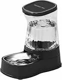 Gardner Pet Futterautomat Katze, 8L Wasserspender Hund mit Edelstahlschüssel, Ohne Strom, BPA Frei, Gravitation Wasserspender Katzen, für Mittlere/groß Haustiere (Schwarz)
