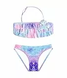 POWER FLOWER Mädchen Badeanzug Zwei-Teile Bikini Sets Tankini Sets Schwimmanzug für Mädchen 2-14 Jahre (4-6 Years, LA707-Blue Purple)