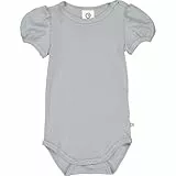 Müsli by Green Cotton Baby Girls Pointelle Puff s/s Body Base Layer, Jasmin Blue, 68