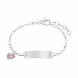 Prinzessin Lillifee Kinder-Armband längenverstellbar Herz 925 Silber rhodiniert Kristall weiß