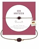 happymaker - Granat Armband Damen, Edelstein Armband mit echtem Granat Stein, Heilsteine Armband mit Geschenkverpackung als Kraftgeber Geschenk für Frauen, handmade in Deutschland