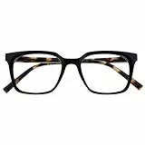 OPULIZE KOI Lesebrille - Große Rechteckige Brillenfassung - Schwarz - Sehhilfe für Damen, Herren - Federscharniere - R50-1 - +2.00