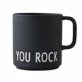 Design Letters Kaffeebecher Porzellan Schwarz YOU ROCK | Dekorativ Kaffeetasse | Personalisierte Geschenke, Hochzeitsgeschenk | Schöne Tassen | Tasse mit spruch | Tasse Lieblingsmensch 250 Ml