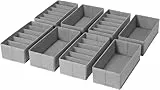 DIMJ Schubladen Organizer Schrank Organizer - 8er Set Unterwäsche Organizer, 30 x 15 x 9 cm Ordnungssystem für Pax Organizer, Kinderkleidung, Socken, Wickelutensilien, Hellgrau