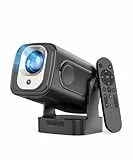 HY310 Mini Beamer 4K Unterstützung 1080P Autofokus Projektor, Auto Trapezkorrektur Android Heimkino Smart Beamer mit WiFi6 BT5.4, 180°Dreh Tragbarer Projektor, 2025 Neu Videoprojektor