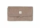 Jollein Wickelunterlage Cloudy Rib – Milky Coffee – Mit Fächern & Schleife – Weich & Abwischbar – Tragbare Wickelauflage Ideal für Unterwegs – 71x50 cm