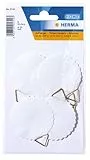HERMA 5749 Bildaufhänger zum Kleben weiß groß, 6 Stück, Ø 55 mm, selbstklebend, Drahtseil Bildaufhängung ohne Bohren für die Wand, starke Papier Draht Aufhänger für Bilder Bilderrahmen bis 1200 g