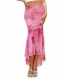 SEBOWEL Figurbetontes, langes Rockkleid für Damen, Pink, Mittel