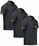 ZITY 3er Pack Poloshirt Herren Kurzarm Schnelltrocknend Atmungsaktives Tshirt Männer Sommer Polohemd Casual Sport Shirt Regular Fit Golf Poloshirts(2XL Dunkelgrau Dunkelgrau Dunkelgrau)