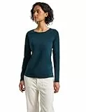 Street One Damen 3228387 Basic Langarmshirt, Tide Blue, 42