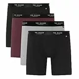 Ted Baker Boxershorts, 4er-Pack, Baumwoll-Stretch, Schwarz Mix (Schwarz, Rot, Grau) oder Marineblau Mix (Schwarz, Marineblau, Blau), Größen M, L und XL, Black Mix (Schwarz/Rot/Grau/Schwarz), M