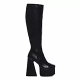 LAMODA Damen Hate You Kniehohe Stiefel, Schwarz (Black Pu), 38 EU