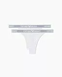 Emporio Armani Women's Logoband 2-Pack T-Thong Panties, Grey, L, grau, L