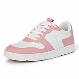 Amazon Essentials Damen Niedrige Sneaker, Tennisschuh, Retro, Rosa Weiß, 43 EU
