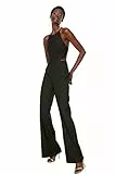 TRENDYOL Damen Taille gedetailleerde stenen hangende Overall, Schwarz, 36 EU