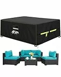 VDISRR Abdeckhaube Gartenmöbel, 420D Oxford Abdeckhauben Für Tische 300x200x90cm, Gartentische Schutzhülle mit Belüftungsöffnungen Wasserdicht, UV-beständig, Staubfest, Winterfest für Terrassenmöbel