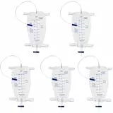 5 Stück 750ml Urinbeutel Beinbeutel mit 45cm Schlauch,Urinbeutel Beinbeutel,Katheter Beinbeutel mit Anti-Reflux-Film,Beinbeutel Urindrainagebeutel,Urinsammelbeutel Drainagebeutel