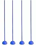 SPORTIKEL24 Slalom-Set mit X-Standfuß & extra Langer Stange 180 cm – 4er-Set Blau – befüllbar, flexibel kombinierbar – für Hundesport, Agility und Fußball