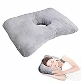Sporgo Piercing Kissen mit Loch: Piercing Kissen für Ohr Gegen Ohrenschmerzen, Kissen Seitenschläfer, Ohrkissen Piercing Hole Pillows Sleepingring Für Seitenschläfer zur Schmerzlinderung im Ohr (Grau)