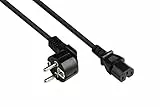 Good Connections P0150-S030 Netzkabel, 3 m, Schutzkontakt-Stecker Typ E+F (CEE 7/7, gewinkelt) an C15 Warmgerätebuchse (gerade), WARMGERÄTE-Kabel, 1,00 mm² Schwarz