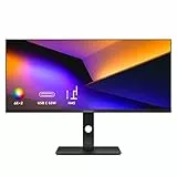 INNOCN Ultrawide Monitor 34 Zoll,UWQHD 75Hz IPS Bildschirm,21:9 Format,Freesync,HDR,100% sRGB Farben,(USB-C,USB Hubs,HDMI,DisplayPort) Höhenverstellbar,Schwarz,12 Monate,34C1Q,ynk-456,34 QHD