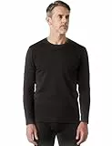 LAPASA Herren Innenfleece Thermo Unterhemd, Thermounterwäsche Oberteil Funktionsunterwäsche M26, Schwarz (Extra warm, 1 Pack Oberteil), XL