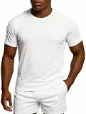Leif Nelson Gym Herren Sport T-Shirt atmungsaktiv, Funktionsshirt Kurzarm mit Raglan-Ärmeln, schnelltrocknend & leicht für Training, Fitness, Laufen, Outdoor, Weiß L